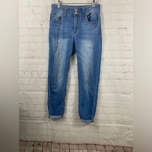 Love Revival Jeans Women’s Juniors Size 5 Cropped Skinny Stretch Rolled Cuff Hem